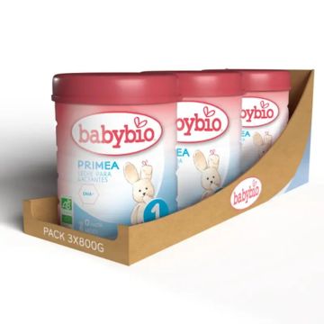Babybio Primea 1 Leche de Vaca Lactantes 0-6 Meses, Pack 3 x 800 gr