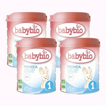 Babybio Primea 1 Leche de Vaca Lactantes 0-6 Meses, Pack 4 x 800 gr