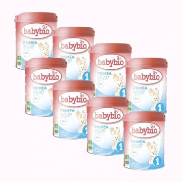 Babybio Primea 1 Leche de Vaca Lactantes 0-6 Meses, Pack 8 x 800 gr