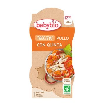 Babybio Menu de Dia Trocitos Pollo Quinoa, 2X200 gr