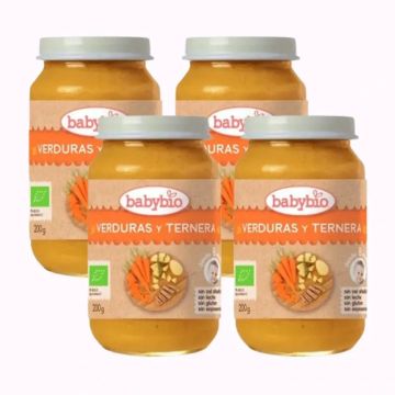 Babybio Menu Tradición Ternera, Pack 4 x 200 gr