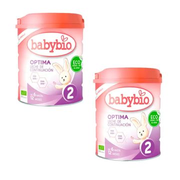 Babybio Optima 2 Leche de Vaca 6-12 Meses, Pack 2 x 800 gr