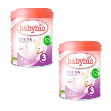 Babybio Optima 3 Leche de Vaca 12-36 Meses, Pack 2 x 800 gr