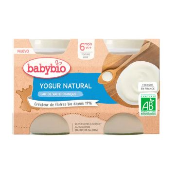 Babybio Yogur Natural Vaca, 2X130 gr