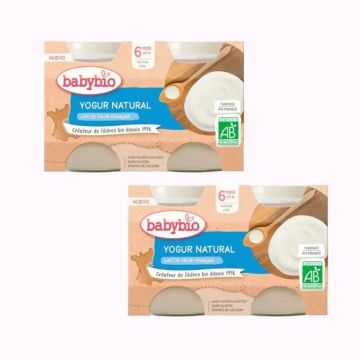 Babybio Yogur Natural Vaca, Pack 2 x 2X130 gr