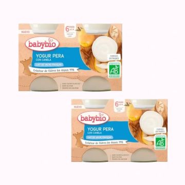 Babybio Yogur Pera Vaca, Pack 2 x 2X130 gr