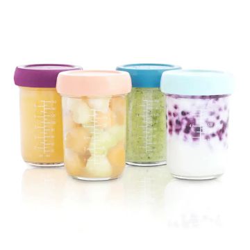 Babymoov Babybols 4 Botes de Conservación y Trasporte Cristal 220 ml