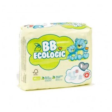 BB Ecologic Pañal Ecológico Talla 1 (2-5 Kg), 27 Unidades