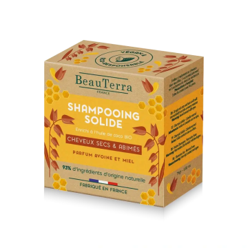 Beauterra Sólida Champú Sólido De Avena Y Miel (Cabello Seco) , 75 gr