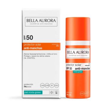 Bella Aurora Anti-Manchas Protector Solar Spf50. Piel Mixta-Grasa, 50 ml