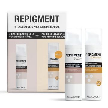 Bella Aurora Pack Repigment12 Plus + Sunscreen Para Manchas Blancas OPigmentación, 75 + 75 ml
