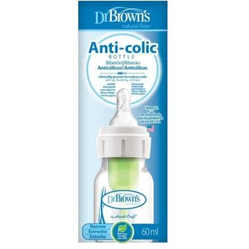 Dr.Brown´s Biberón Anticólico Options+ Boca Estrecha, 60 ml