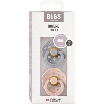 BIBS 2 Chupetes Boheme Cloud/Blush 6/12 Meses