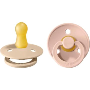 BIBS 2 Chupetes Colour Round Blush/Vanilla 0/6 Meses
