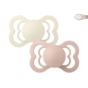 BIBS 2 Chupetes Supreme Blush/Ivory Silicona 0/6 Meses
