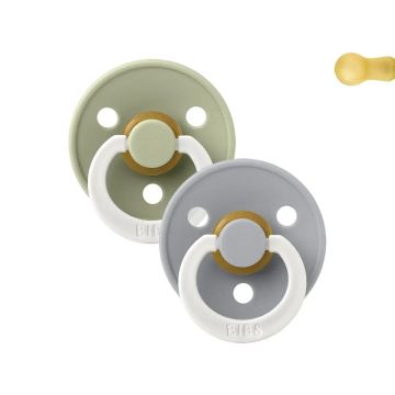 Bibs 2 Chupetes Nocturnos Colour Round Sage/Cloud 0-6 M