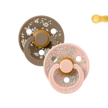 Bibs Liberty 2 Chupetes Colour Round Capel Blush Mix 6-18 M