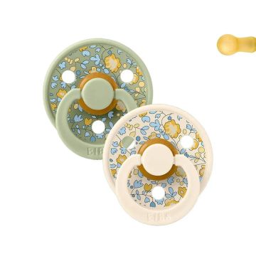 Bibs Liberty 2 Chupetes Colour Round Eloise Sage Mix 0-6 M