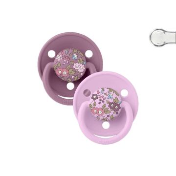 Bibs Liberty 2 Chupetes De Lux Chamomile Lawn Mauve Mix Silicona
