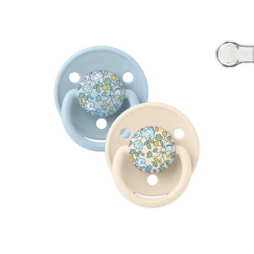 Bibs Liberty 2 Chupetes De Lux Eloise Baby Blue Mix Silicona