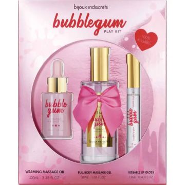 Bijoux Indiscrets Bubblegum Play Kit Con Aceite, Gel & Brillo De Labios