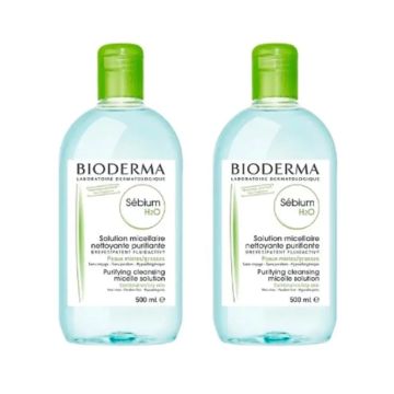 BIODERMA Duplo Sebium H2O Agua Micelar, 2x500 ml