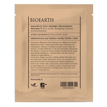 Bioearth Mascarilla Facial Monodosis Antienvejecimiento Hidratacion IntensaAcido Hialuronico , 15 ml