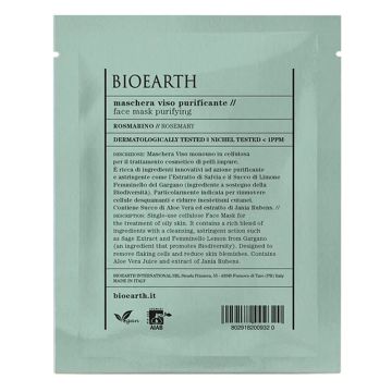 Bioearth Mascarilla Facial Monodosis Purificante Romero , 15 ml