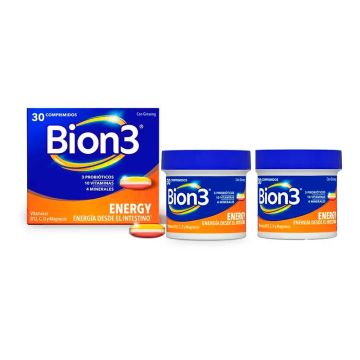 Bion3 Energy Multivitamínicos, 2 x 30 comprimidos