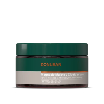 Bonusan Magnesio Malato Y Citrato En Polvo , 130 gr