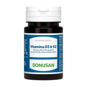 Bonusan Vitamina D3 & K2  60 perlas