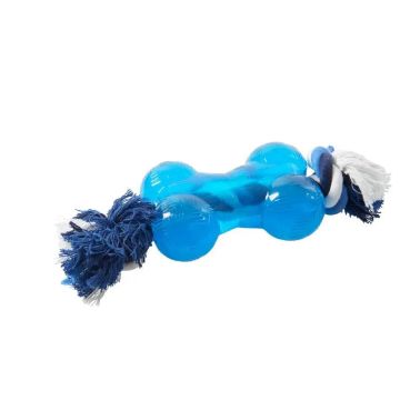 Buster Hueso Con Cuerda Azul M 14Cm