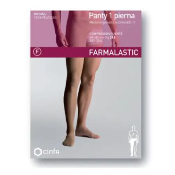 Farmalastic Panty Compresión Fuerte Pierna Izquierda, Talla Grande