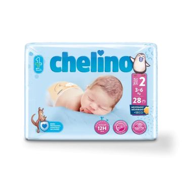 Chelino Pañal Talla 2 (3-6 Kg) , 28 unidades