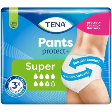 Tena Pants Absorbente Incontinencia Orina Ligera Talla Super Grande, 12 Unidades