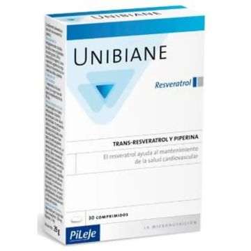 Pileje Unibiane Resveratrol 30 Cápsulas