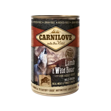 Carnilove Canine Adult Cordero Jabali Caja 6X400Gr comida húmeda para perros