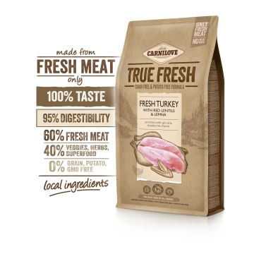 Carnilove Canine Adult True Fresh Pavo 4Kg, pienso para perros