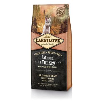 Carnilove Canine Puppy Large Salmon Pavo 12Kg pienso para perros