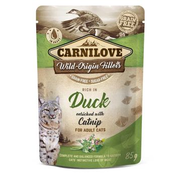 Carnilove Cat Pouch Pato 24X85Gr, comida húmeda para gatos
