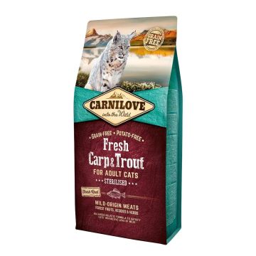 Carnilove Feline Adult Fresh Carpa Trucha 6Kg pienso para gatos