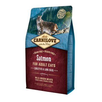 Carnilove Feline Adult Salmon Sensitive Long Hair 2Kg pienso para gatos