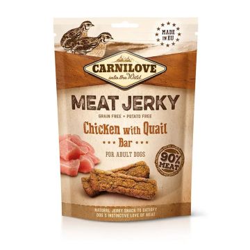 Carnilove Jerky Codorniz Y Pollo Barritas 12X100Gr snack para perros