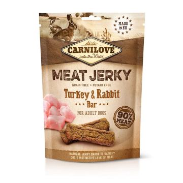 Carnilove Jerky Conejo Y Pavo Barritas 12X100Gr snack para perros