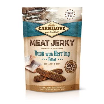 Carnilove Jerky Pato Y Arenques Filetes 12X100Gr snack para perros