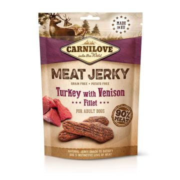 Carnilove Jerky Venado Y Pavo Filetes 12X100Gr snack para perros