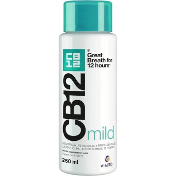 CB12 Enjuage Bucal Halitosis Mild Mint Colutorio Cuidado Oral, 250 ml