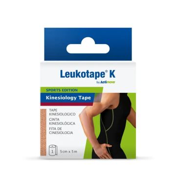 K Sports Edition Cinta Kinesiológica Beige, 5 cm x 5 m