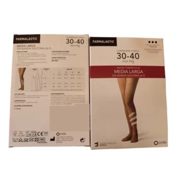 Farmalastic Media Larga Compresión Fuerte Beige, Talla XL
