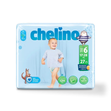 Chelino Pañal Talla 6 (17-28 Kg) , 27 unidades